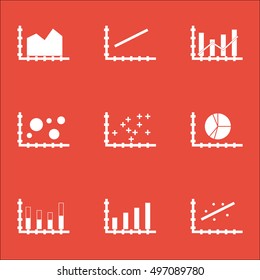 Set Of Graphs, Diagrams And Statistics Icons. Premium Quality Symbol Collection. Icons Can Be Used For Web, App And UI Design. Vector Illustration, EPS10.
