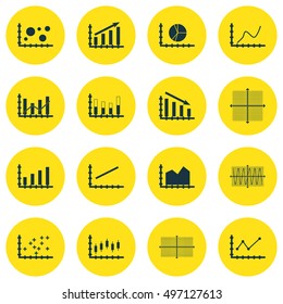 Set Of Graphs, Diagrams And Statistics Icons. Premium Quality Symbol Collection. Icons Can Be Used For Web, App And UI Design. Vector Illustration, EPS10.