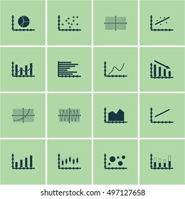 Set Of Graphs, Diagrams And Statistics Icons. Premium Quality Symbol Collection. Icons Can Be Used For Web, App And UI Design. Vector Illustration, EPS10.