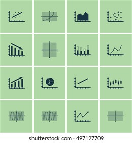 Set Of Graphs, Diagrams And Statistics Icons. Premium Quality Symbol Collection. Icons Can Be Used For Web, App And UI Design. Vector Illustration, EPS10.