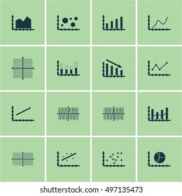 Set Of Graphs, Diagrams And Statistics Icons. Premium Quality Symbol Collection. Icons Can Be Used For Web, App And UI Design. Vector Illustration, EPS10.
