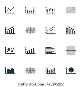Set Of Graphs, Diagrams And Statistics Icons. Premium Quality Symbol Collection. Icons Can Be Used For Web, App And UI Design. Vector Illustration, EPS10.