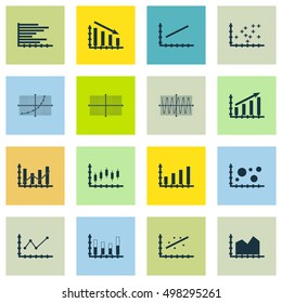 Set Of Graphs, Diagrams And Statistics Icons. Premium Quality Symbol Collection. Icons Can Be Used For Web, App And UI Design. Vector Illustration, EPS10.