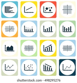 Set Of Graphs, Diagrams And Statistics Icons. Premium Quality Symbol Collection. Icons Can Be Used For Web, App And UI Design. Vector Illustration, EPS10.