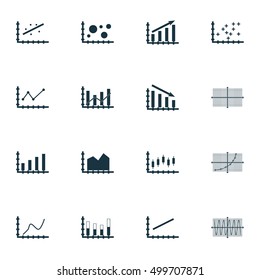 Set Of Graphs, Diagrams And Statistics Icons. Premium Quality Symbol Collection. Icons Can Be Used For Web, App And UI Design. Vector Illustration, EPS10.