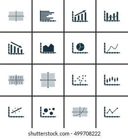 Set Of Graphs, Diagrams And Statistics Icons. Premium Quality Symbol Collection. Icons Can Be Used For Web, App And UI Design. Vector Illustration, EPS10.