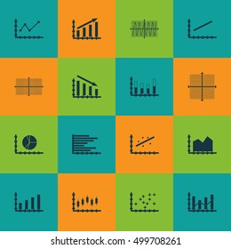 Set Of Graphs, Diagrams And Statistics Icons. Premium Quality Symbol Collection. Icons Can Be Used For Web, App And UI Design. Vector Illustration, EPS10.