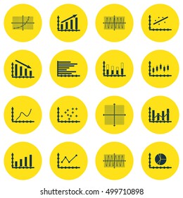 Set Of Graphs, Diagrams And Statistics Icons. Premium Quality Symbol Collection. Icons Can Be Used For Web, App And UI Design. Vector Illustration, EPS10.
