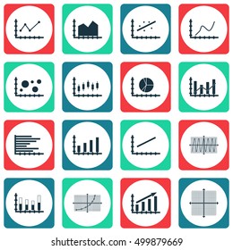 Set Of Graphs, Diagrams And Statistics Icons. Premium Quality Symbol Collection. Icons Can Be Used For Web, App And UI Design. Vector Illustration, EPS10.