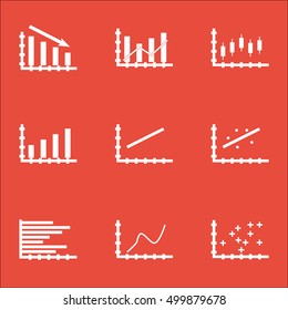 Set Of Graphs, Diagrams And Statistics Icons. Premium Quality Symbol Collection. Icons Can Be Used For Web, App And UI Design. Vector Illustration, EPS10.