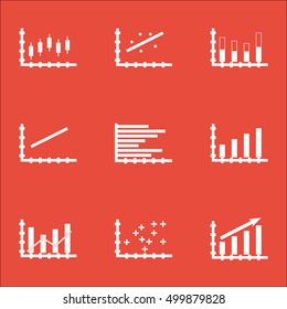 Set Of Graphs, Diagrams And Statistics Icons. Premium Quality Symbol Collection. Icons Can Be Used For Web, App And UI Design. Vector Illustration, EPS10.