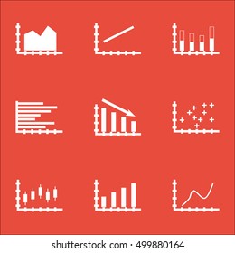 Set Of Graphs, Diagrams And Statistics Icons. Premium Quality Symbol Collection. Icons Can Be Used For Web, App And UI Design. Vector Illustration, EPS10.