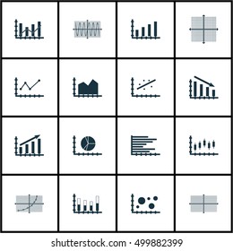Set Of Graphs, Diagrams And Statistics Icons. Premium Quality Symbol Collection. Icons Can Be Used For Web, App And UI Design. Vector Illustration, EPS10.