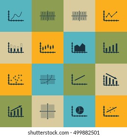Set Of Graphs, Diagrams And Statistics Icons. Premium Quality Symbol Collection. Icons Can Be Used For Web, App And UI Design. Vector Illustration, EPS10.