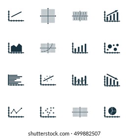 Set Of Graphs, Diagrams And Statistics Icons. Premium Quality Symbol Collection. Icons Can Be Used For Web, App And UI Design. Vector Illustration, EPS10.