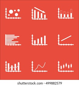Set Of Graphs, Diagrams And Statistics Icons. Premium Quality Symbol Collection. Icons Can Be Used For Web, App And UI Design. Vector Illustration, EPS10.