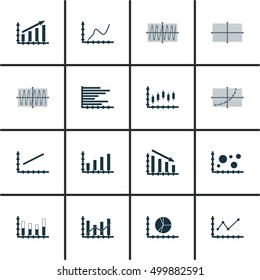 Set Of Graphs, Diagrams And Statistics Icons. Premium Quality Symbol Collection. Icons Can Be Used For Web, App And UI Design. Vector Illustration, EPS10.