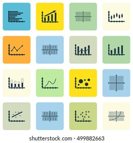 Set Of Graphs, Diagrams And Statistics Icons. Premium Quality Symbol Collection. Icons Can Be Used For Web, App And UI Design. Vector Illustration, EPS10.