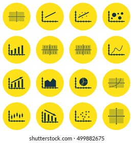 Set Of Graphs, Diagrams And Statistics Icons. Premium Quality Symbol Collection. Icons Can Be Used For Web, App And UI Design. Vector Illustration, EPS10.