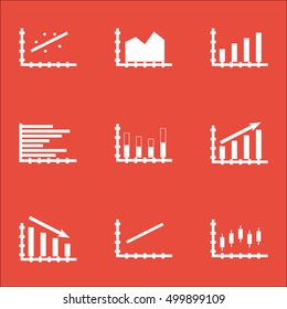 Set Of Graphs, Diagrams And Statistics Icons. Premium Quality Symbol Collection. Icons Can Be Used For Web, App And UI Design. Vector Illustration, EPS10.