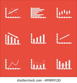 Set Of Graphs, Diagrams And Statistics Icons. Premium Quality Symbol Collection. Icons Can Be Used For Web, App And UI Design. Vector Illustration, EPS10.