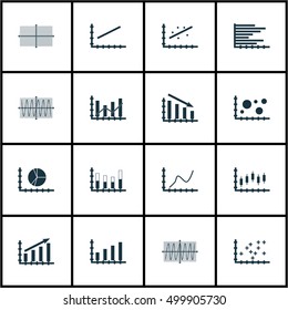 Set Of Graphs, Diagrams And Statistics Icons. Premium Quality Symbol Collection. Icons Can Be Used For Web, App And UI Design. Vector Illustration, EPS10.