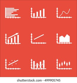 Set Of Graphs, Diagrams And Statistics Icons. Premium Quality Symbol Collection. Icons Can Be Used For Web, App And UI Design. Vector Illustration, EPS10.