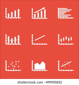 Set Of Graphs, Diagrams And Statistics Icons. Premium Quality Symbol Collection. Icons Can Be Used For Web, App And UI Design. Vector Illustration, EPS10.