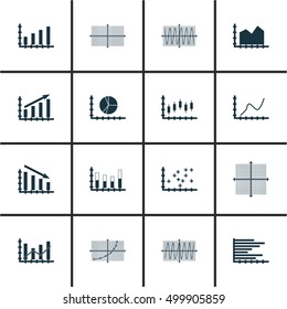 Set Of Graphs, Diagrams And Statistics Icons. Premium Quality Symbol Collection. Icons Can Be Used For Web, App And UI Design. Vector Illustration, EPS10.