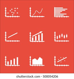 Set Of Graphs, Diagrams And Statistics Icons. Premium Quality Symbol Collection. Icons Can Be Used For Web, App And UI Design. Vector Illustration, EPS10.