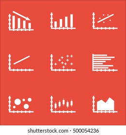 Set Of Graphs, Diagrams And Statistics Icons. Premium Quality Symbol Collection. Icons Can Be Used For Web, App And UI Design. Vector Illustration, EPS10.