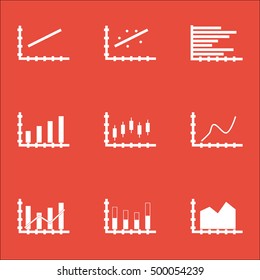 Set Of Graphs, Diagrams And Statistics Icons. Premium Quality Symbol Collection. Icons Can Be Used For Web, App And UI Design. Vector Illustration, EPS10.