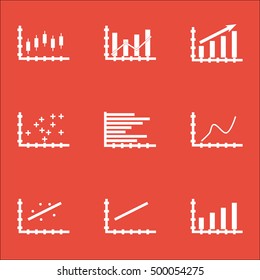 Set Of Graphs, Diagrams And Statistics Icons. Premium Quality Symbol Collection. Icons Can Be Used For Web, App And UI Design. Vector Illustration, EPS10.