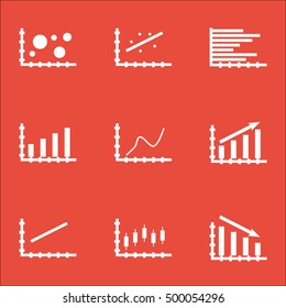 Set Of Graphs, Diagrams And Statistics Icons. Premium Quality Symbol Collection. Icons Can Be Used For Web, App And UI Design. Vector Illustration, EPS10.