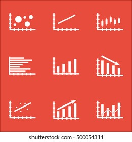 Set Of Graphs, Diagrams And Statistics Icons. Premium Quality Symbol Collection. Icons Can Be Used For Web, App And UI Design. Vector Illustration, EPS10.