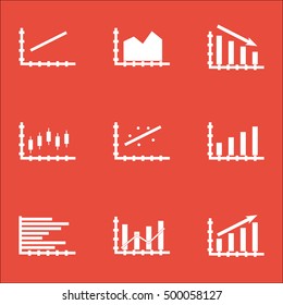Set Of Graphs, Diagrams And Statistics Icons. Premium Quality Symbol Collection. Icons Can Be Used For Web, App And UI Design. Vector Illustration, EPS10.
