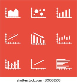 Set Of Graphs, Diagrams And Statistics Icons. Premium Quality Symbol Collection. Icons Can Be Used For Web, App And UI Design. Vector Illustration, EPS10.