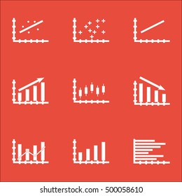 Set Of Graphs, Diagrams And Statistics Icons. Premium Quality Symbol Collection. Icons Can Be Used For Web, App And UI Design. Vector Illustration, EPS10.