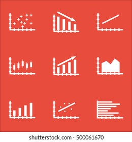 Set Of Graphs, Diagrams And Statistics Icons. Premium Quality Symbol Collection. Icons Can Be Used For Web, App And UI Design. Vector Illustration, EPS10.