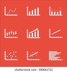 Set Of Graphs, Diagrams And Statistics Icons. Premium Quality Symbol Collection. Icons Can Be Used For Web, App And UI Design. Vector Illustration, EPS10.