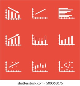 Set Of Graphs, Diagrams And Statistics Icons. Premium Quality Symbol Collection. Icons Can Be Used For Web, App And UI Design. Vector Illustration, EPS10.