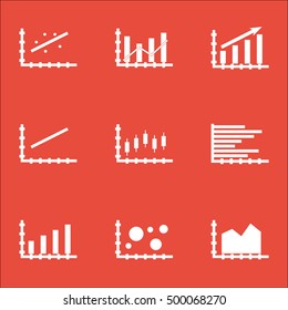 Set Of Graphs, Diagrams And Statistics Icons. Premium Quality Symbol Collection. Icons Can Be Used For Web, App And UI Design. Vector Illustration, EPS10.