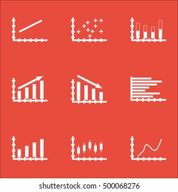 Set Of Graphs, Diagrams And Statistics Icons. Premium Quality Symbol Collection. Icons Can Be Used For Web, App And UI Design. Vector Illustration, EPS10.