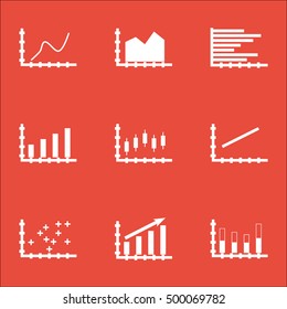 Set Of Graphs, Diagrams And Statistics Icons. Premium Quality Symbol Collection. Icons Can Be Used For Web, App And UI Design. Vector Illustration, EPS10.