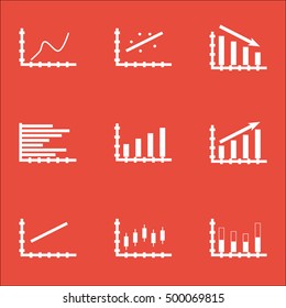 Set Of Graphs, Diagrams And Statistics Icons. Premium Quality Symbol Collection. Icons Can Be Used For Web, App And UI Design. Vector Illustration, EPS10.