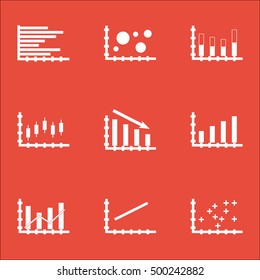 Set Of Graphs, Diagrams And Statistics Icons. Premium Quality Symbol Collection. Icons Can Be Used For Web, App And UI Design. Vector Illustration, EPS10.