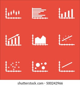Set Of Graphs, Diagrams And Statistics Icons. Premium Quality Symbol Collection. Icons Can Be Used For Web, App And UI Design. Vector Illustration, EPS10.