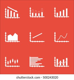 Set Of Graphs, Diagrams And Statistics Icons. Premium Quality Symbol Collection. Icons Can Be Used For Web, App And UI Design. Vector Illustration, EPS10.