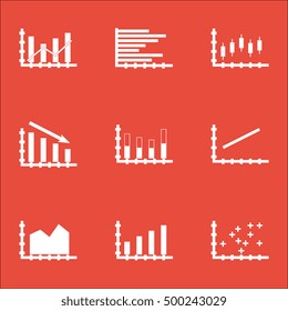 Set Of Graphs, Diagrams And Statistics Icons. Premium Quality Symbol Collection. Icons Can Be Used For Web, App And UI Design. Vector Illustration, EPS10.