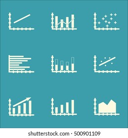Set Of Graphs, Diagrams And Statistics Icons. Premium Quality Symbol Collection. Icons Can Be Used For Web, App And UI Design. Vector Illustration, EPS10.